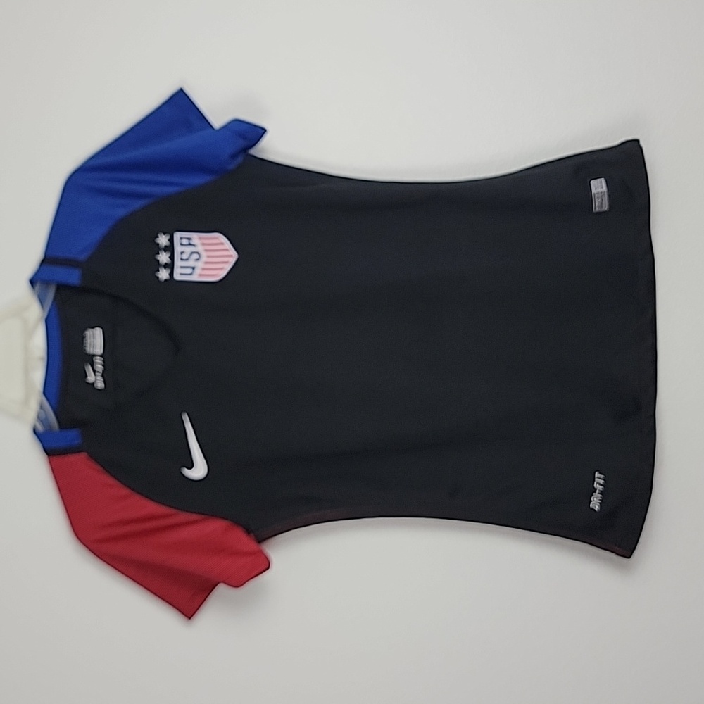 Nike Dri-Fit Black Blue Red Embroidered Patch & Swoosh Women (READ Size Below) L